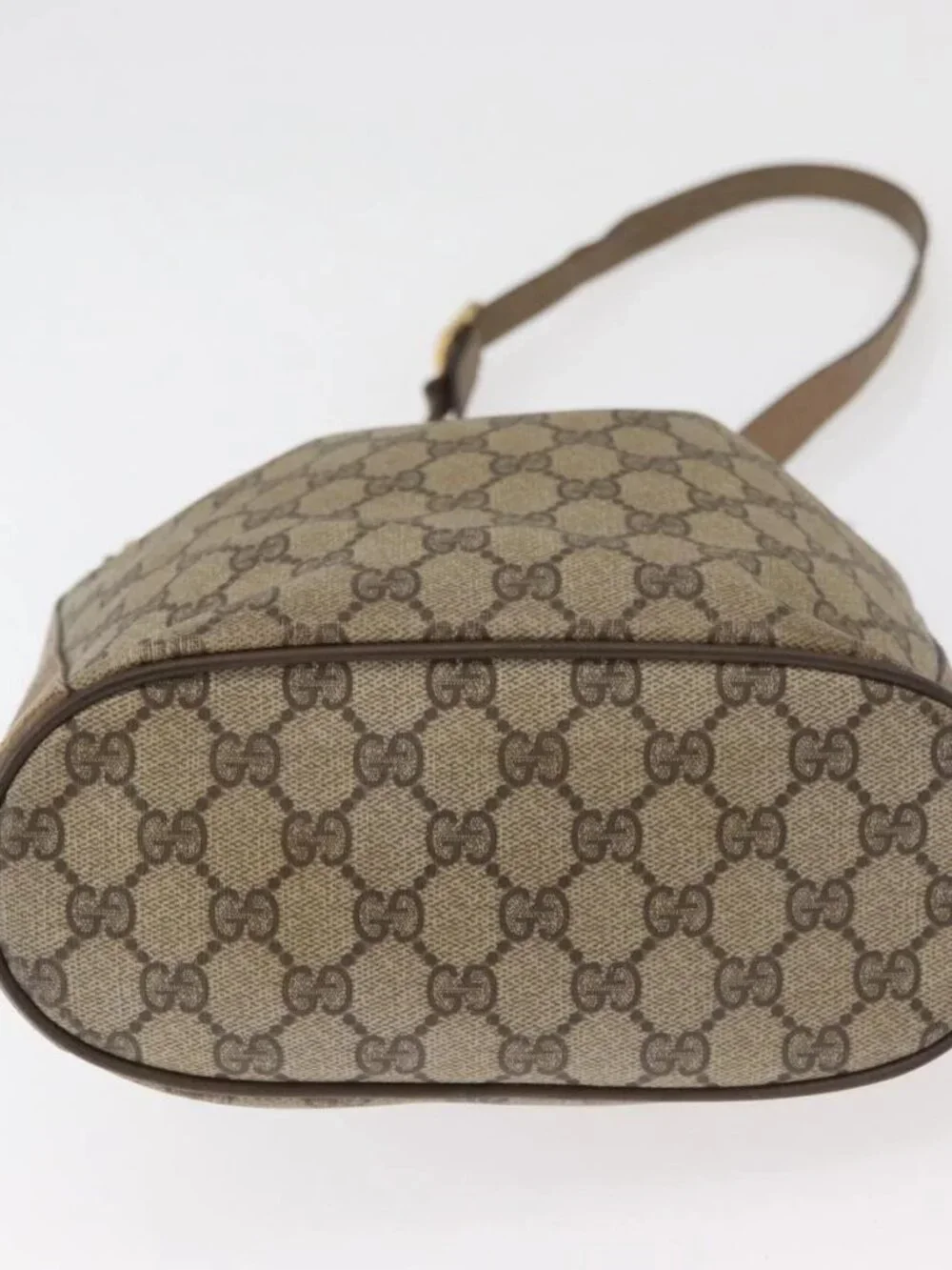 GUCCI GG Supreme Web Sherry Line Bag PVC Beige Gold 41 02 034 Auth 181983 - Picture 5 of 15